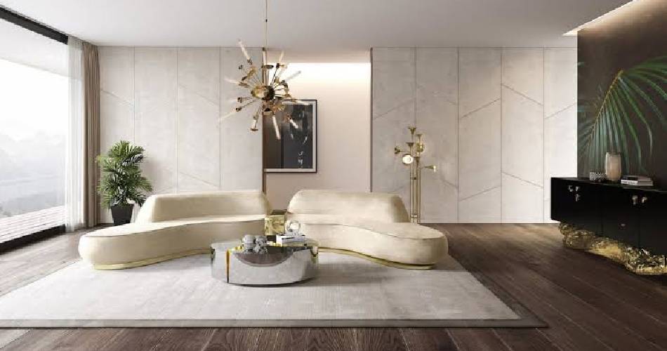 Stylish modern living room interior decor